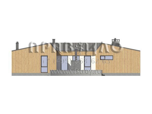 Проект одноэтажного дома с внутренним двором S7-196(5-01)