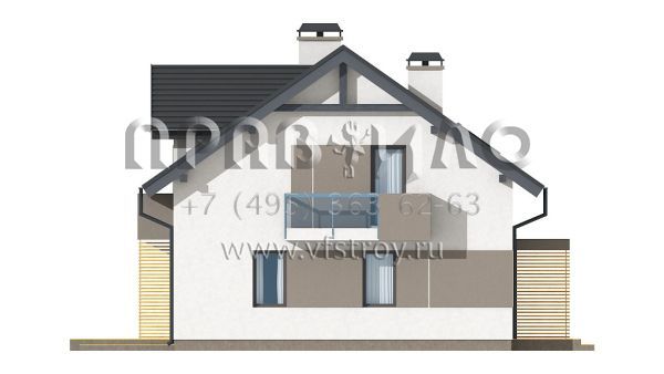 Проект красивого дома из кирпича, керамических блоков или газобетона S3-131-2 (Z65 v2)