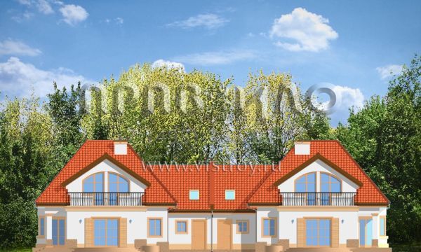 Проект двухквартирного коттеджа S8-222-1 (Дом на Медаль - Двуквартирный)