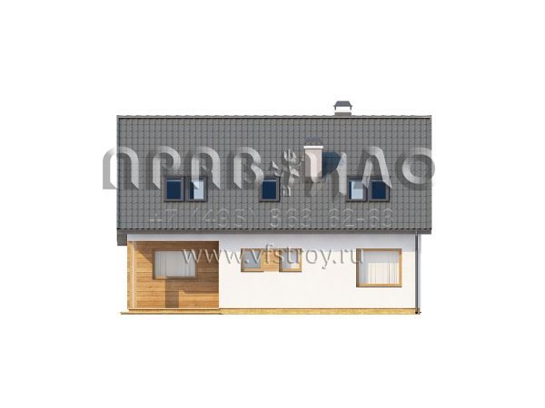 Проект компактного дома с уютной угловой террасой S3-154-2 (Z66)