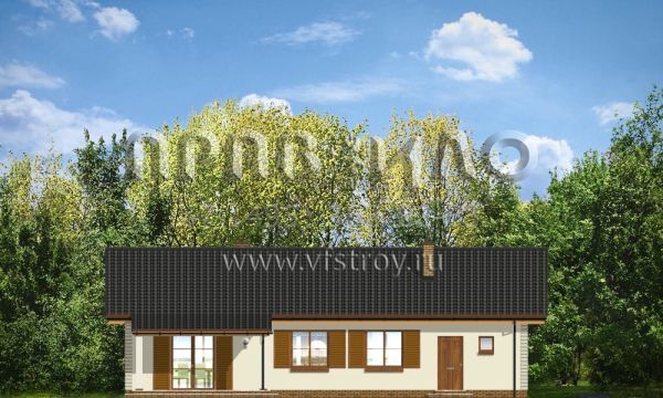 Проект одноэтажного дома с камином S8-154-2 (Янтарь)
