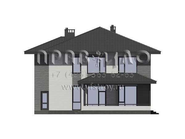 Проект загородного дома из газобетона с кирпичной облицовкой S7-231 (3-45.2а)