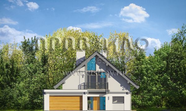 Проект дома с остекленным задним фасадом S8-260-1 (Открытый 4)