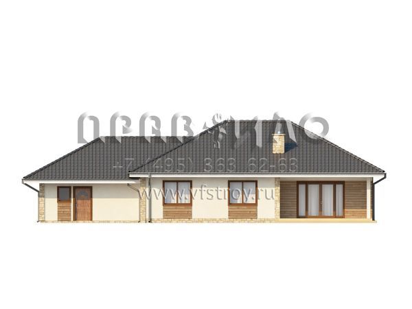 Проект одноэтажного загородного дома с гаражом на два автомобиля с террасой  S3-167-2 (Z35)