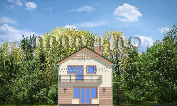 Проект двухэтажного коттеджа с балконами S8-159 (Дом с Мансардой)