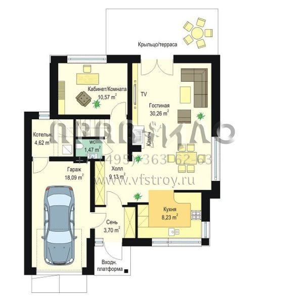 Проект оригинального по форме дома S8-172-1 (Ландыш)