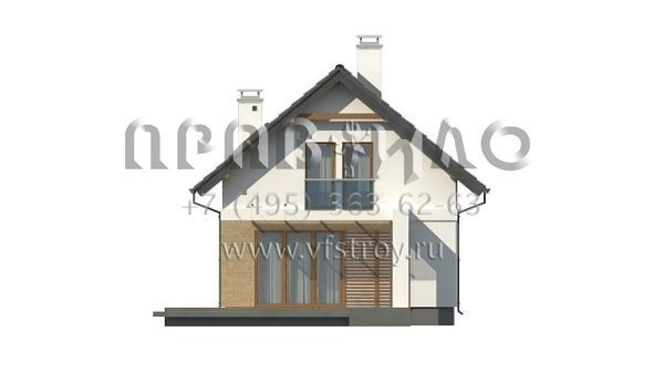 Проект частного одноэтажного дома с мансардой S3-103 (Z177)