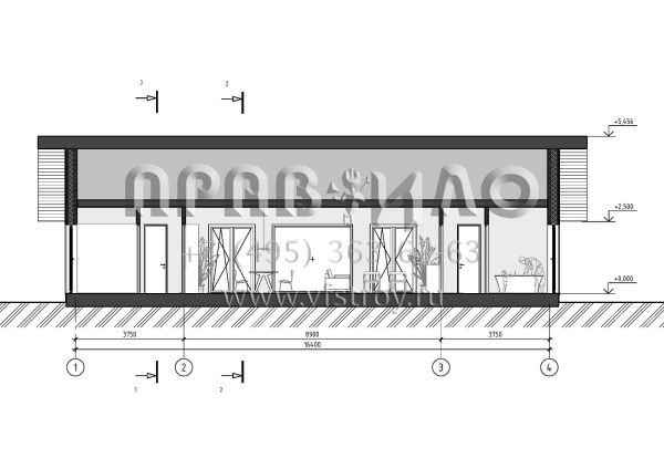 Проект дома из ж/б панелей с сауной и комбинированным фасадом SP-143-1
