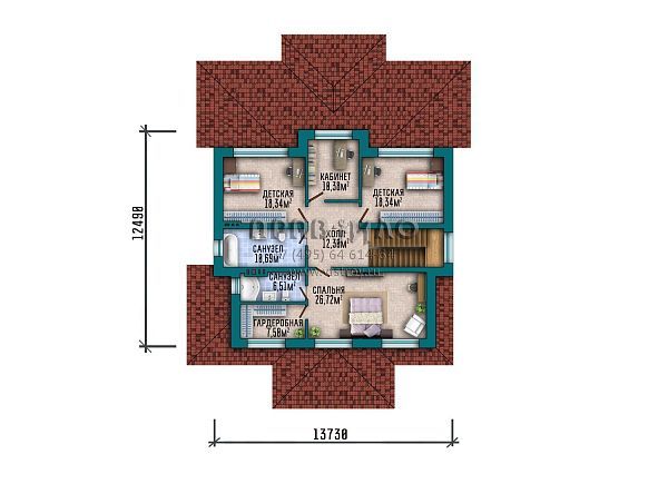 Проект большого двухэтажного дома с подвалом в стиле Райт S2-368 (331-368-2П)