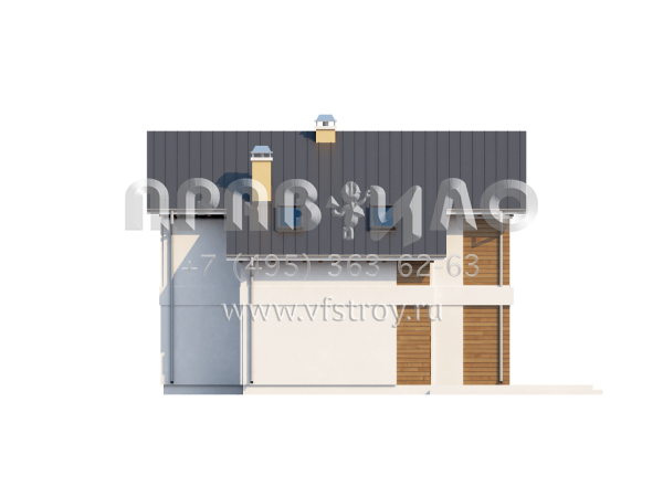 Проект компактного современного дома с двускатной крышей  S3-122 (Z155)