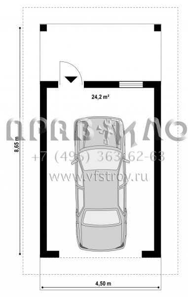 Проект компактного гаража для одной автомашины SG3-24 (Zg7)