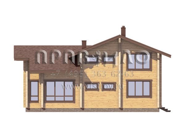 Проект двухэтажного деревянного загородного дома со вторым светом S7-188 (1-46)