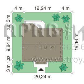 Проект прямоугольного двускатного дома S8-120-1 (Незабудка)