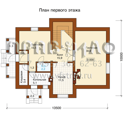 Двухэтажный загородный жилой дом с простыми лаконичными фасадами H-186-1P