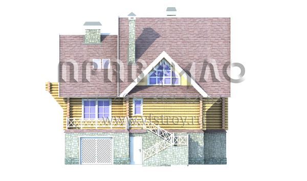 Бревенчатый дом на монолитном цоколе S7-303 (1-15)