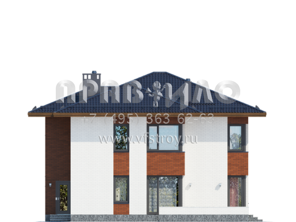 Двухэтажный загородный дом из газобетона S7-221 (3-45)