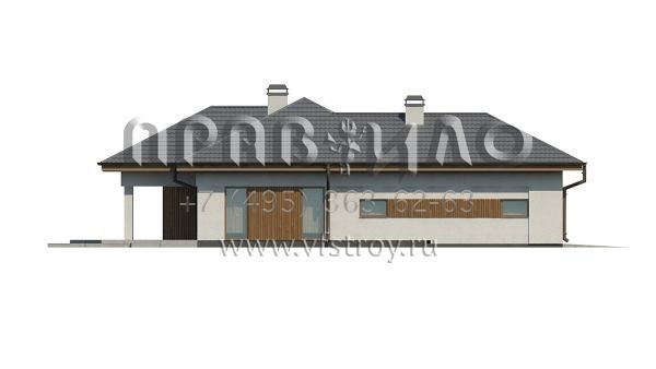 Проект загородного дома с широким остеклением и камином S3-149 (Z289)