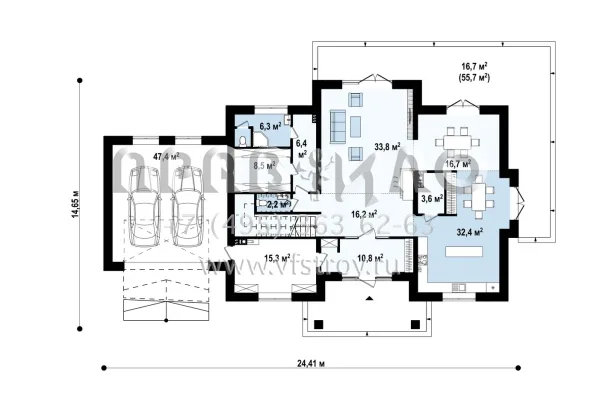 Проект респектабельного коттеджа в классическом стиле S3-355 (ZX113)