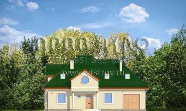 Проект дома с колоннами и люкарнами S8-219-1 (Сага)