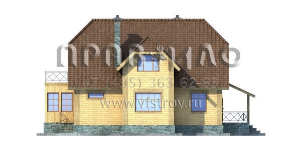 Проект брусового загородного дома S7-183 (1-08)