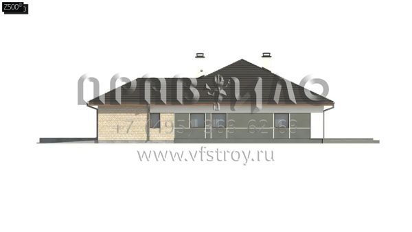 Проект комфортного одноэтажного дома с гаражом и подвалом S3-264 (Z301 P)