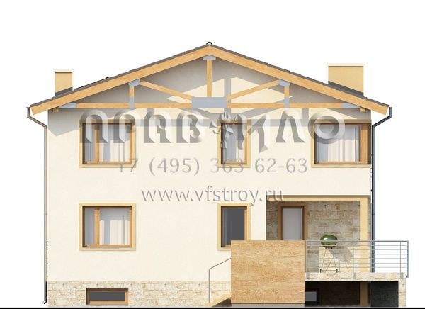 Проект двухэтажного дома с подвалом S3-347 (Z53)