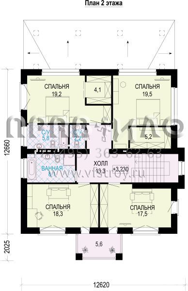 Проект особняка из газобетона/кирпича S7-249 (5-03)