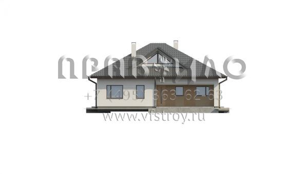 Проект одноэтажного квадратного в плане дома с тремя спальнями S3-109-5 (Z230 v1)