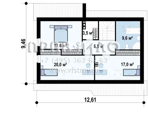 Проект двухэтажного функционального дома S3-154 (Z111)