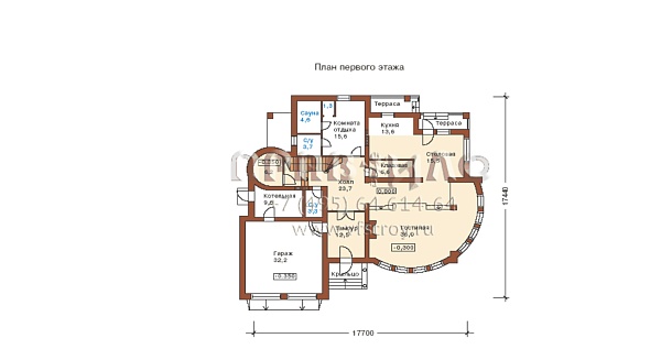 Проект дома с гаражом на два автомобиля L-343-1P