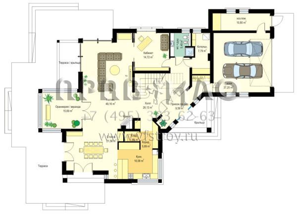 Проект загородного дома в средиземноморском стиле S8-438 (Малибу)