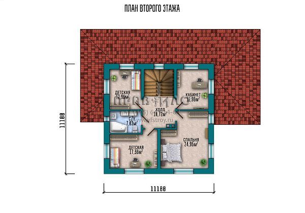 Проект дома с террасой, камином и сауной S2-219 (047-219-2)