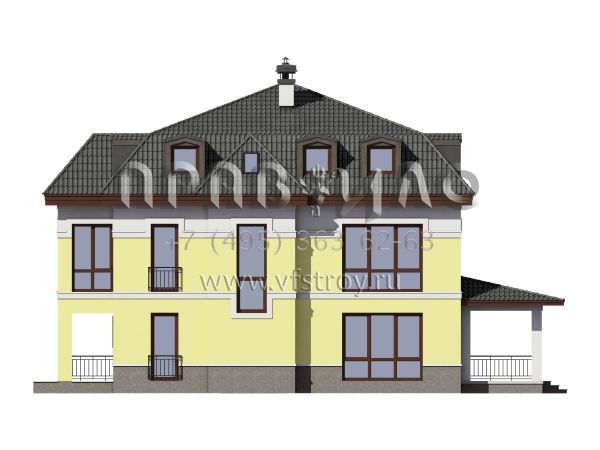 Проект трехэтажного загородного дома из газобетона/кирпича S7-368 (5-03а)