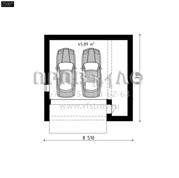 Проект гаража на два автомобиля SG3-46-1 (Zg16)