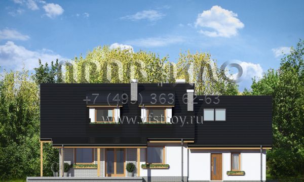 Проект загородного коттеджа с гаражом S8-222 (Бриз 4)