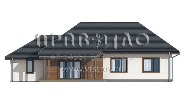 Проект одноэтажного загородного бунгало с гаражом S3-125-1 (Z69 GP)