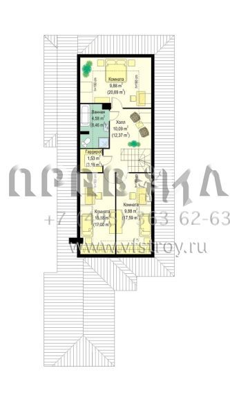 Проект керамоблочного дома для вытянутого участка S8-214 (Такса 2)