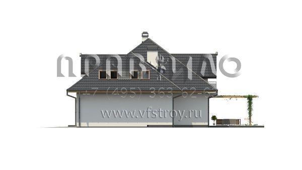 Проект дома со сложной мансардной кровлей S3-239-3 (Z270 A)