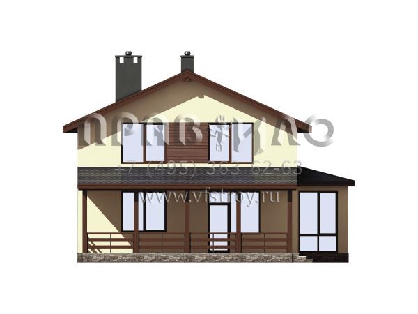 Двухэтажный газобетонный дом с эркером S7-170 (3-62)