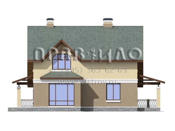 Проект коттеджа с пристроенным гаражом S7-176(3-26)