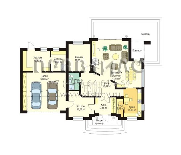 Проект дома с тремя спальнями на мансардном этаже S8-362 (Эдита)