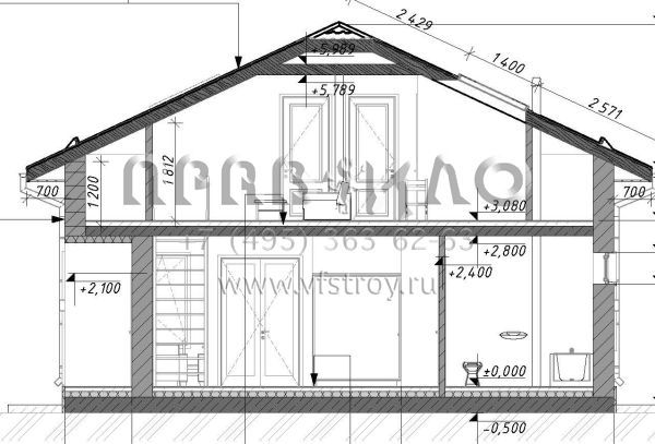 Проект стильного дома с мансардой S-211