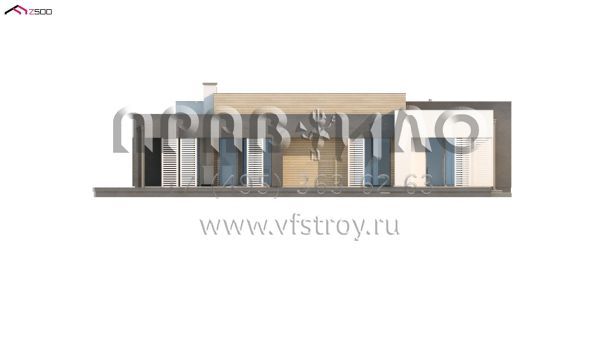 Проект одноэтажного дома из кирпича (газобетона, керамических блоков) S3-104 (Zx65)