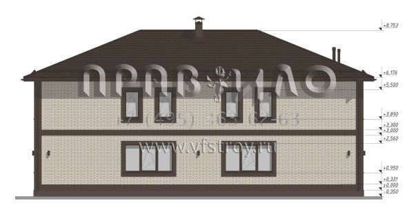 Проект эргономичного дуплекса с 8 спальнями на две семьи S-318