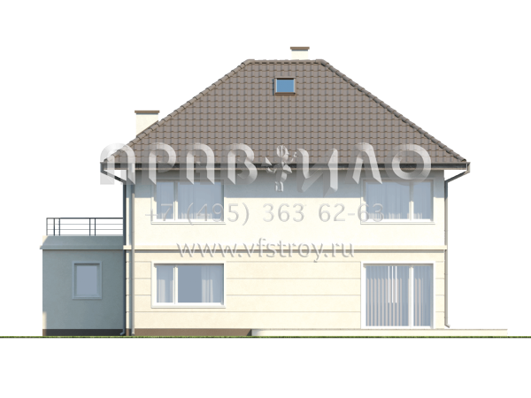 Проект двухэтажного солидного коттеджа с гаражом  S3-231-1 (Zx10)