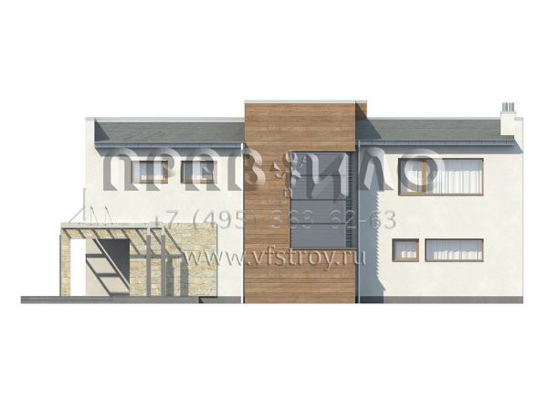 Проект современного загородного дома с встроенным гаражом S3-295 (Zx15)