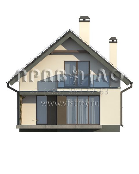 Проект двухэтажного прямоугольного коттеджа  S3-119-1 (Z302)