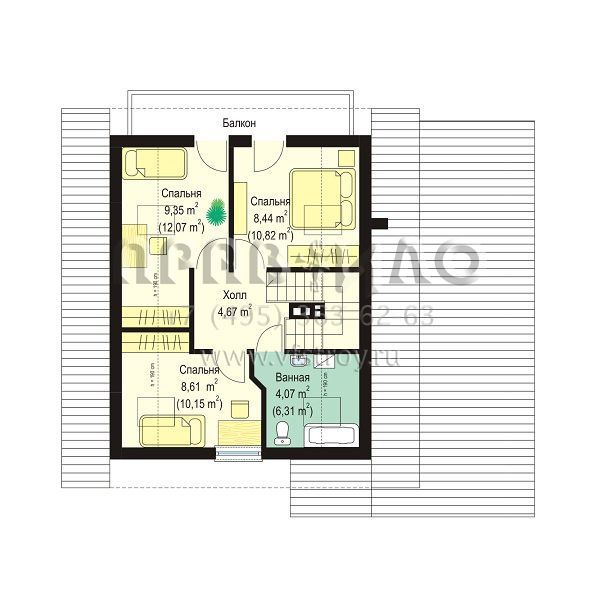 Проект экономичного коттеджа с гаражом S8-145 (Д03 с гаражом)