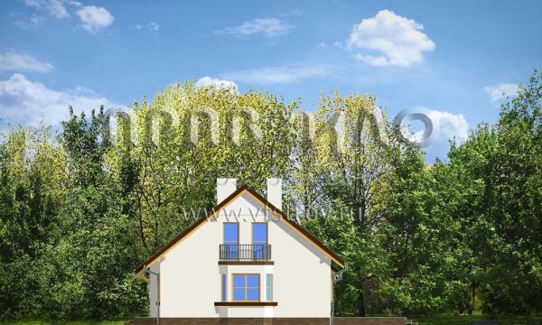 Проект коттеджа с просторной гостиной S8-193 (Аккуратный с сенью)