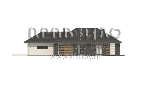 Проект одноэтажного дома для вытянутых в длину участков S3-134-6 (Z327)